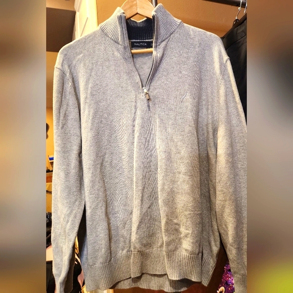 Nautica Men's pullover soft grey sweater XL - Picture 4 of 5